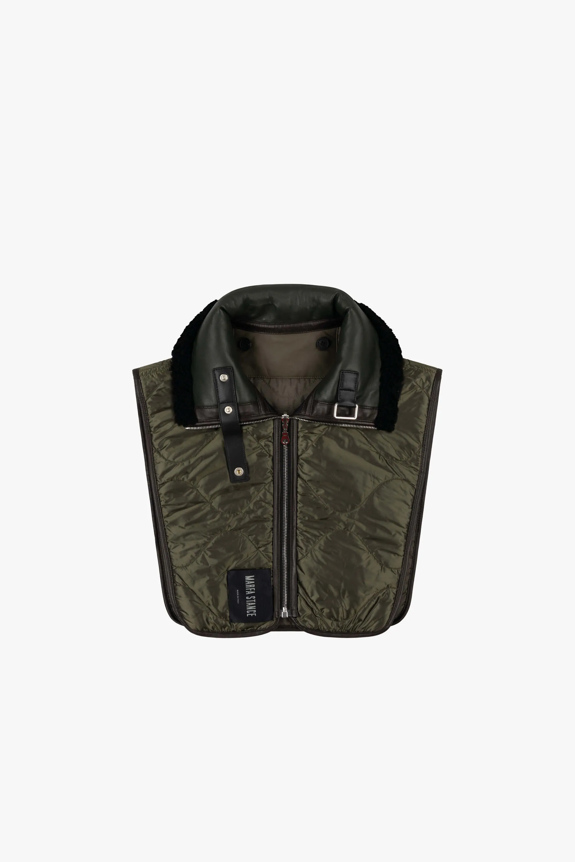 Aviator Zip Collar - Black / Dark Olive
