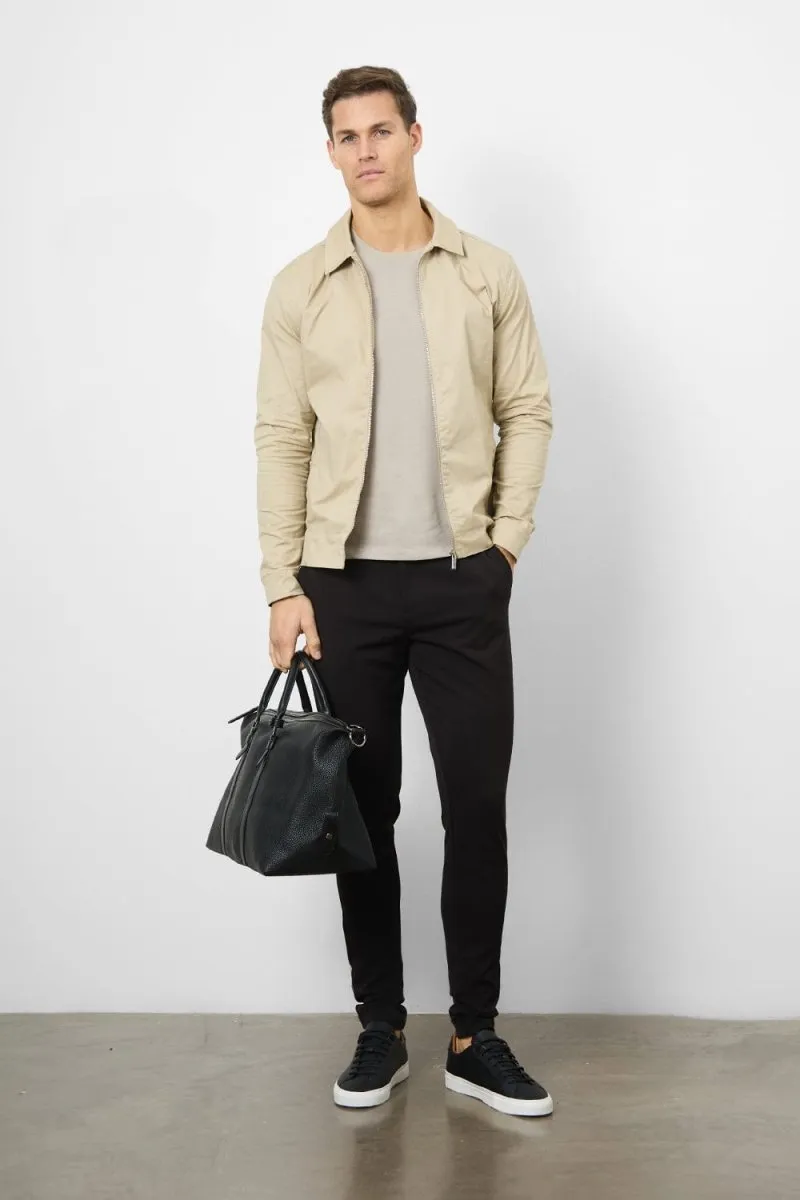 Cotton Blend Harrington in Stone