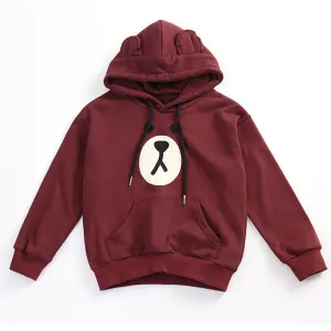 Family Matching Thick Hooded Sweater Bear Face