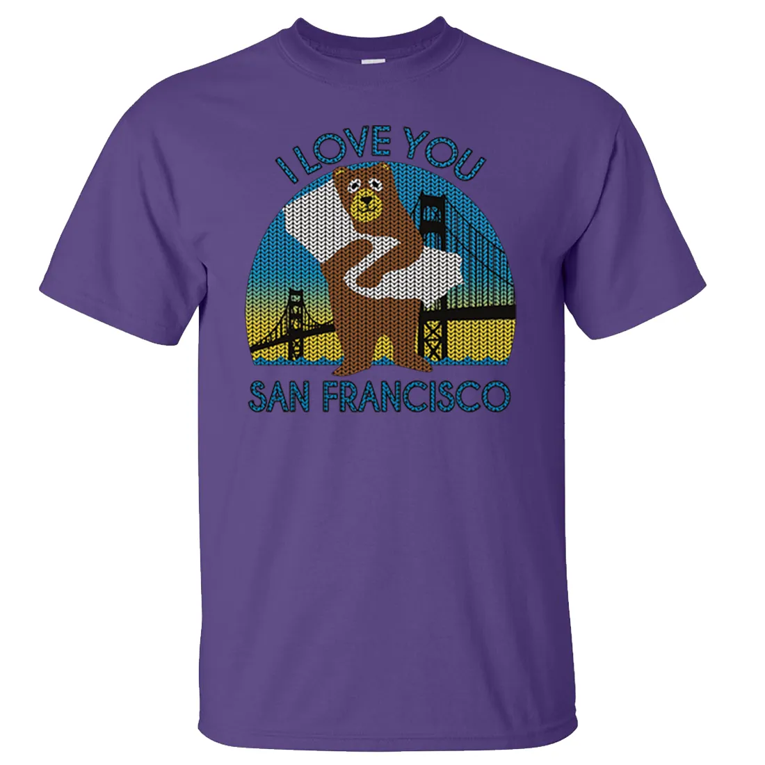 I Love You SF Knit Style Bear Asst Colors T-shirt/tee