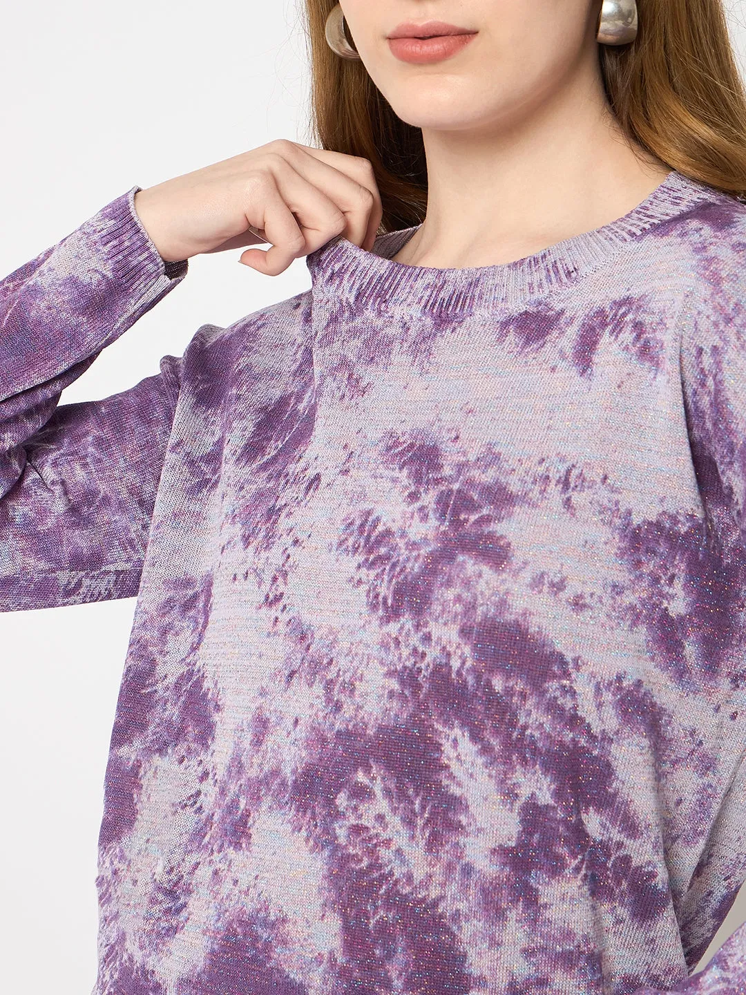 Madame Tie and Dye Lilac Knitted Top