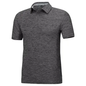 Men's Dry Fit Golf Polo - 2 Pack Black & Navy Marl