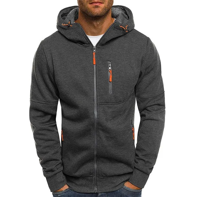 Men's Jackets Hooded Casual Zipper Sweatshirts