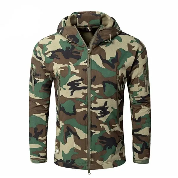 Men's Military Camouflage Fleece Jacket Army Tactical Clothing