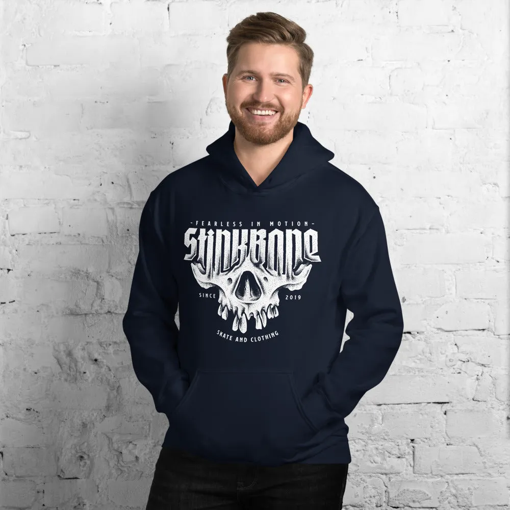 StinkBone Unisex Hoodie in White Logo