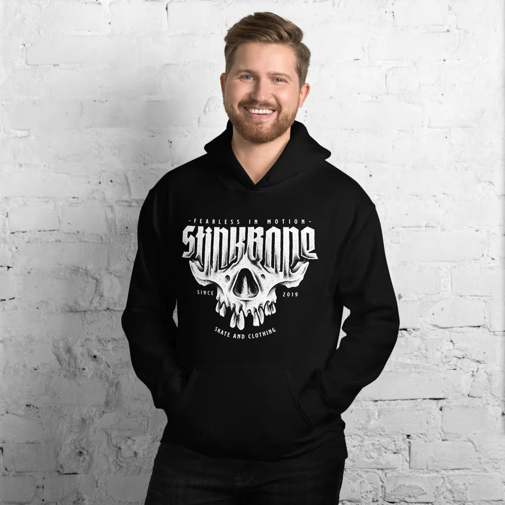 StinkBone Unisex Hoodie in White Logo