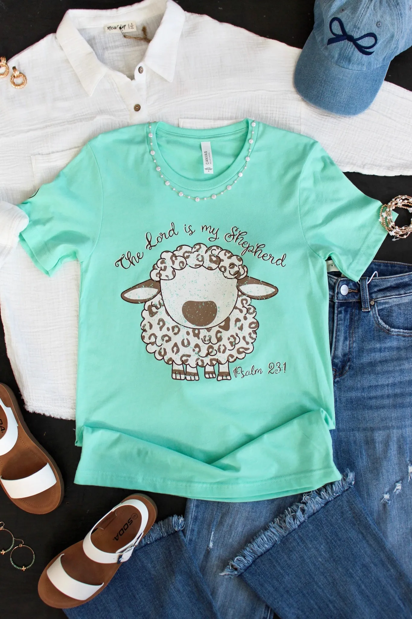 The Lord Is My Shepherd Graphic Tee • Mint