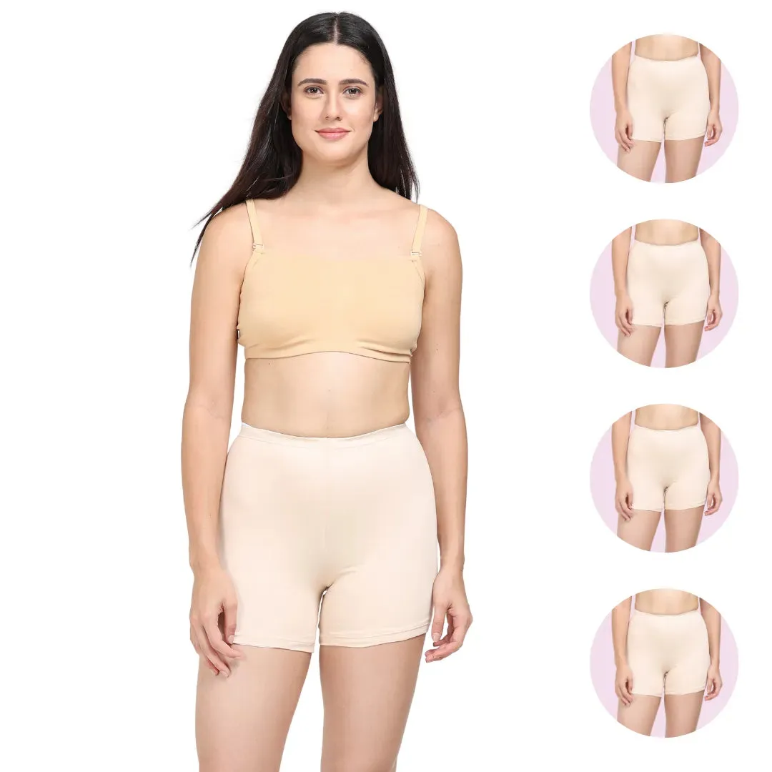 Undershorts | Full Hip Coverage | Protects Against Inner Thigh Chafing | 4 Pack