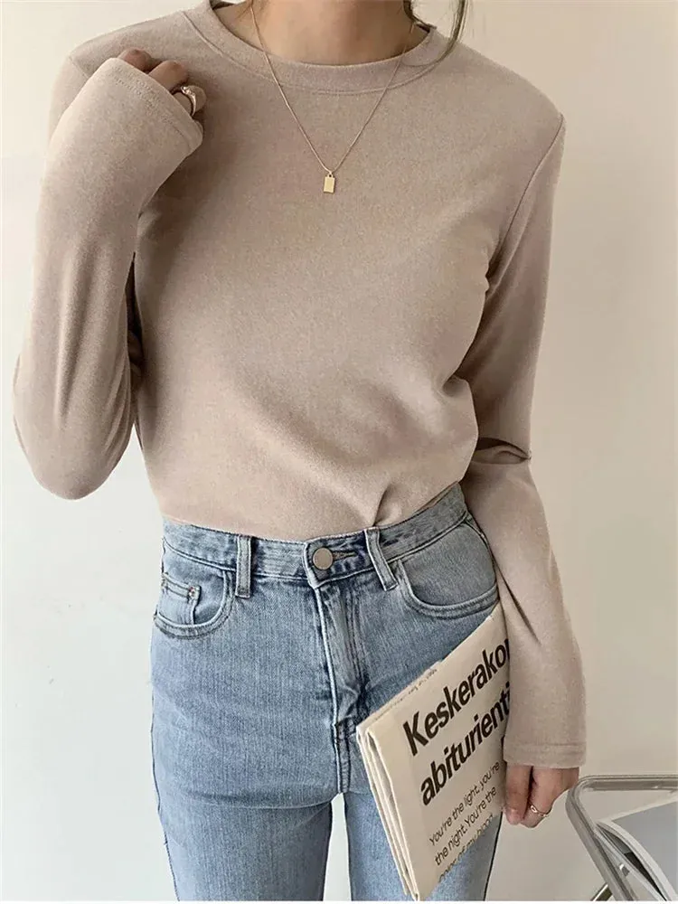 Women's Sweater Fall Winter Apparel Pullovers Long Sleeve Tube Knitted Top
